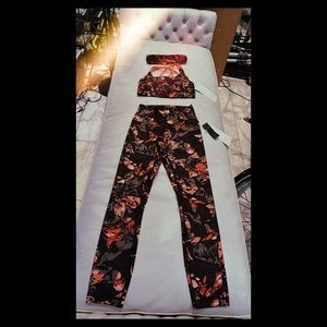 Lulu Lemon floral workout set.